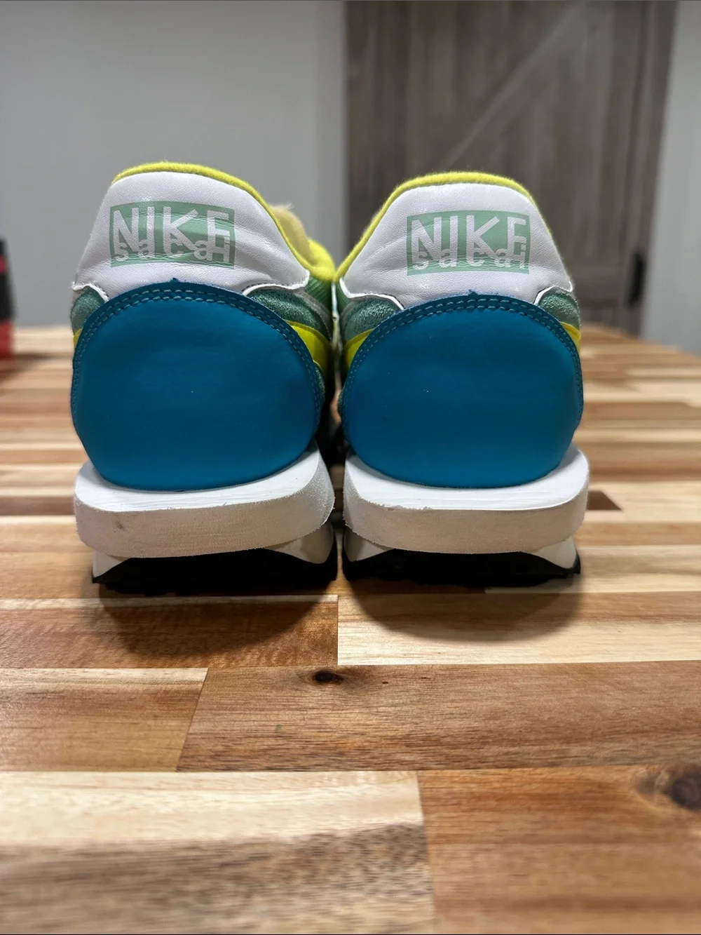 Nike Sacai Retro Runner in Teal, Aqua & Yellow   473